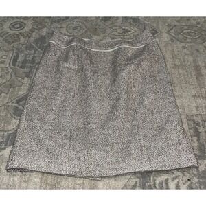 Ann Taylor Tweed Wool Blend Beige Womens Skirt Size 12 Lined Womens